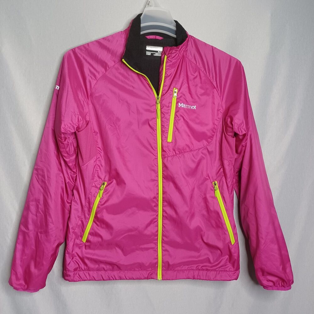 Marmot Jacket Womens Medium Pink Softshell Full Zip Lightweight Windbreaker